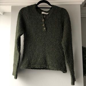 Relais Olive Green Woven Sweater - S